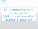 9年级人教版全一册 Unit 7 Teenagers should be allowed to  choose their own clothes.  课件2