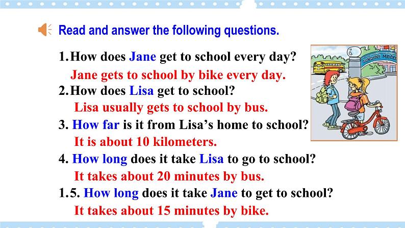 Unit3 How do you get to school？ SectionA (2e-3c ) 课件+导学案+音视频07