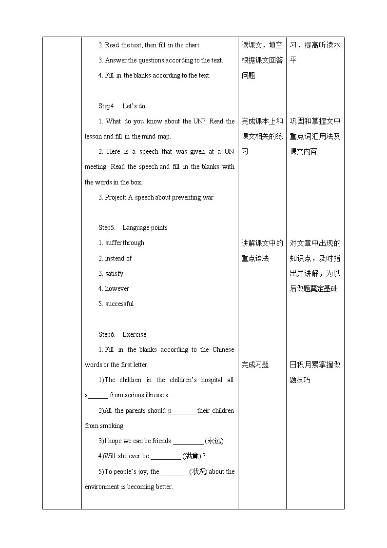 冀教版英语九年级下册  Lesson 40  The UN - The Power of Words 课件+教案+导学案02