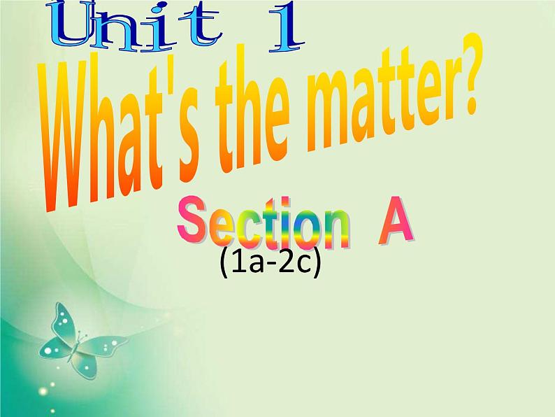 八年级英语人教版下册  Unit 1 What's the matter. Section A  课件01