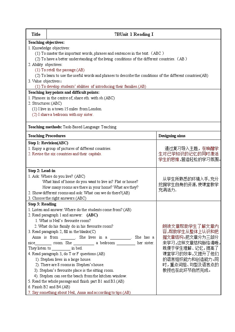 Unit1 教案 2022-2023 牛津译林英语七年级下册03
