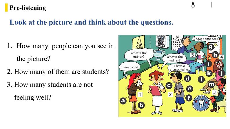 八年级英语人教版下册  Unit 1 What's the matter. Section A  课件08