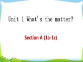 八年级英语人教版下册  Unit 1 What's the matter. Section A  课件