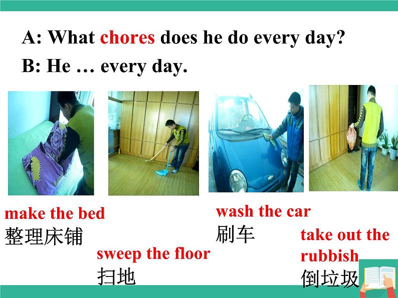 八年级英语人教版下册  Unit 3 Could you please clean your room？Section A   课件05