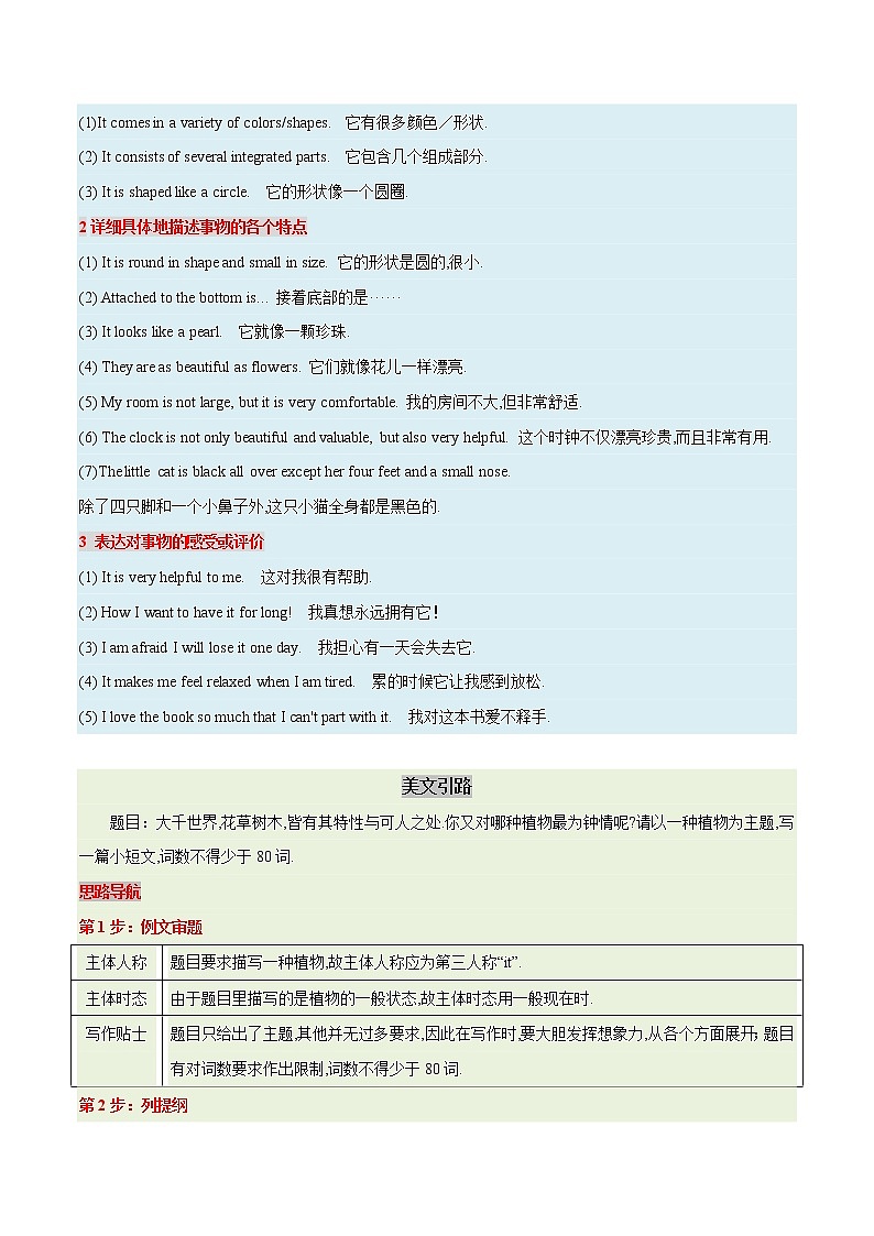 04 记叙文 - 状物篇  备战2023年中考英语书面表达（写作步骤+满分范文+词句积累）第3页