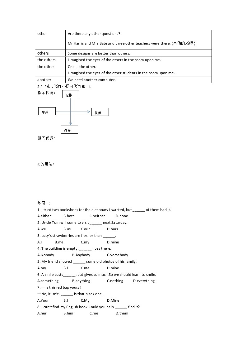 2023年中考英语专项—代词第2页