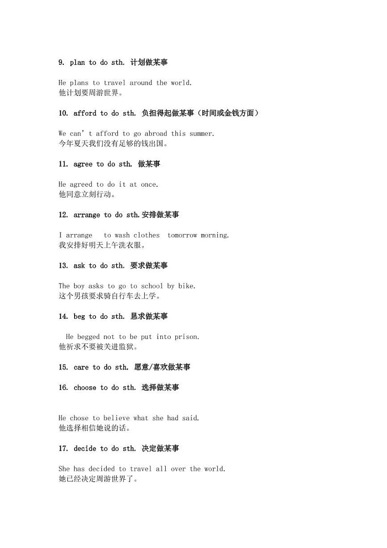 初中英语动词固定搭配大全第2页