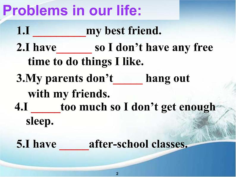 八年级人教版英语下册Unit 4 Why don’t you talk to your parents？Section A     课件1第3页