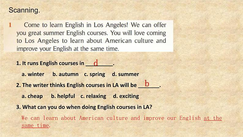 外研版英语八年级下册Module 7 Unit 2 Fill out a form and come to learn English in LA课件07