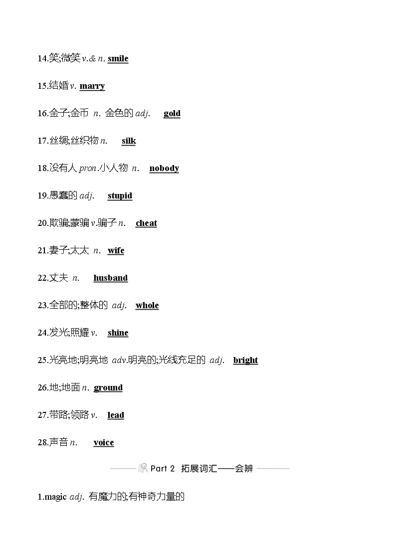 备战2023 贵州中考英语 人教版 一轮复习 背记手册 八年级下册　Unit 6 (教师版）第2页