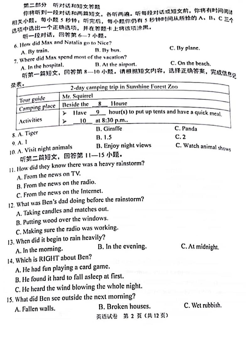 江苏省南京市鼓楼区2022-2023学年八年级上学期期末考试英语试卷第2页