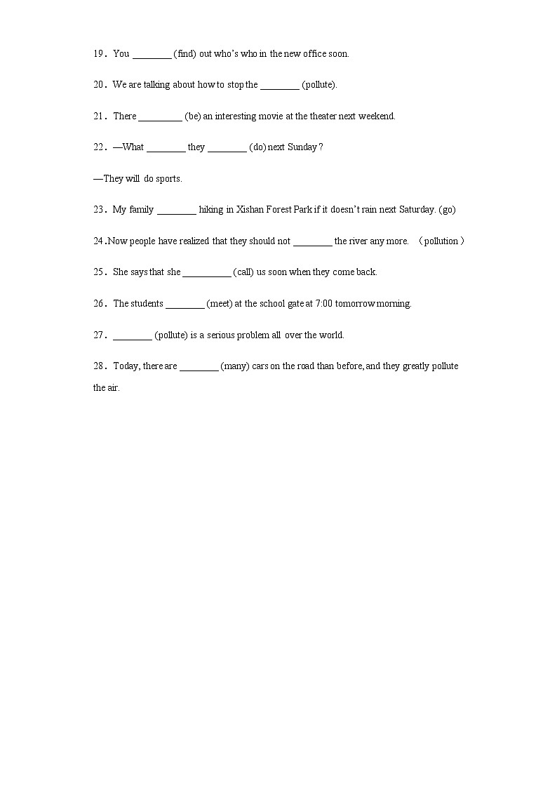 Unit7 SectionA词汇练习人教版英语八年级上册02