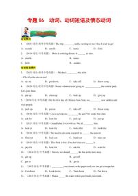 专题06 动词、动词短语及情态动词--2023年中考英语考试研究（河北专用）（原卷版）