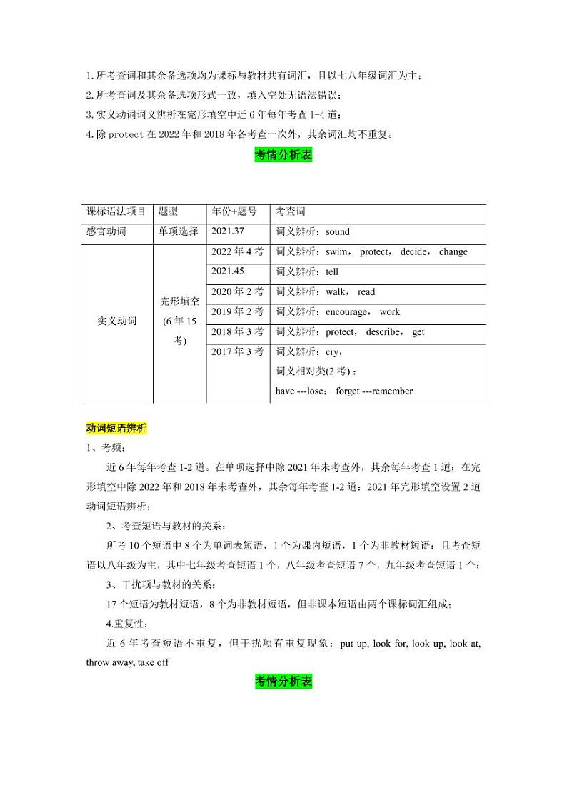 专题06 动词、动词短语及情态动词--2023年中考英语考试研究（河北专用）（原卷版）第3页