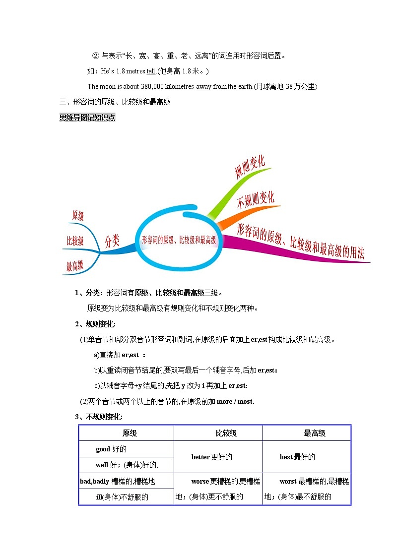【中考一轮复习】2023年中考英语复习学案——第七讲 形容词和形容词比较等级（原卷版 ）第3页