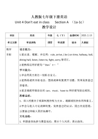 人教新目标 (Go for it) 版七年级下册Section A教案