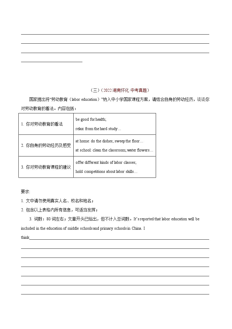 专题21 书面表达 考点1 观点看法类-2022年中考英语真题分项汇编 （全国通用）03