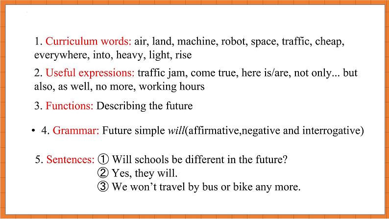 Module 4 Unit 2 Every family will have a small plane.课件第2页