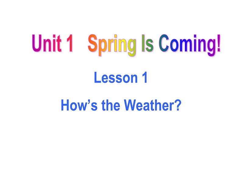 初中英语冀教版八年级下册Lesson1 How is the weather课件PPT第1页