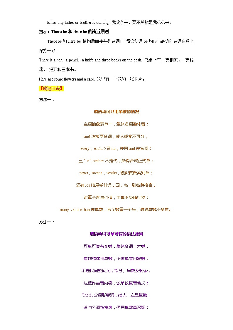 2023年中考英语一轮复习必考点08 主谓一致 试卷02