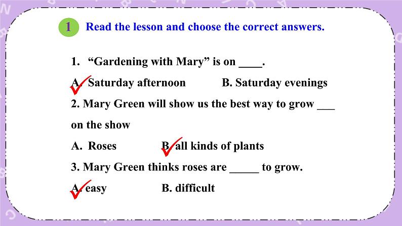 Unit 2 Lesson9 Gardening with Mary 课件第7页