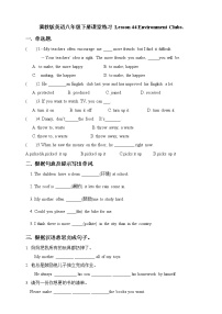 冀教版八年级下册Lesson 44 Environment Clubs精练