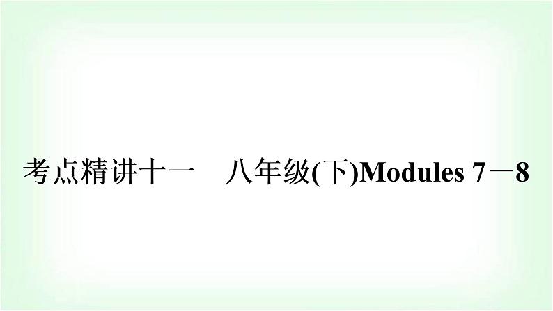 外研版中考英语复习考点精讲十一八年级(下)Modules 7－8教学课件第1页