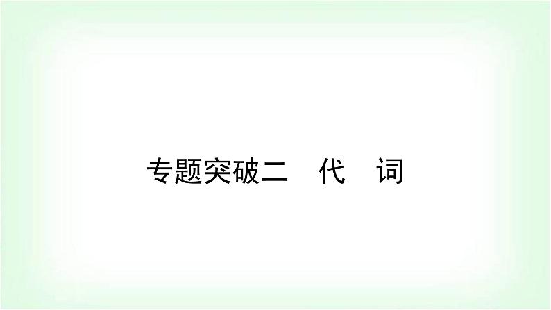 外研版中考英语复习专题突破二代词教学课件第1页