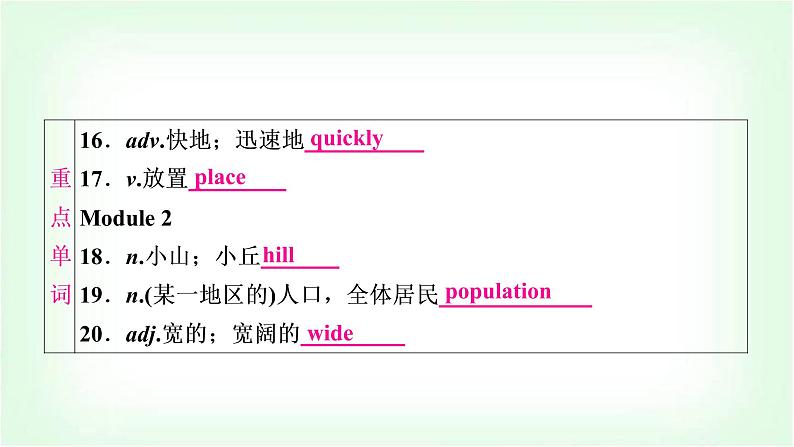 外研版中考英语复习考点精讲五八年级(上)Modules 1－3基础检测课件第5页