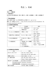 【专项练习】全套专题英语中考考点二：名词专题整理(带答案)