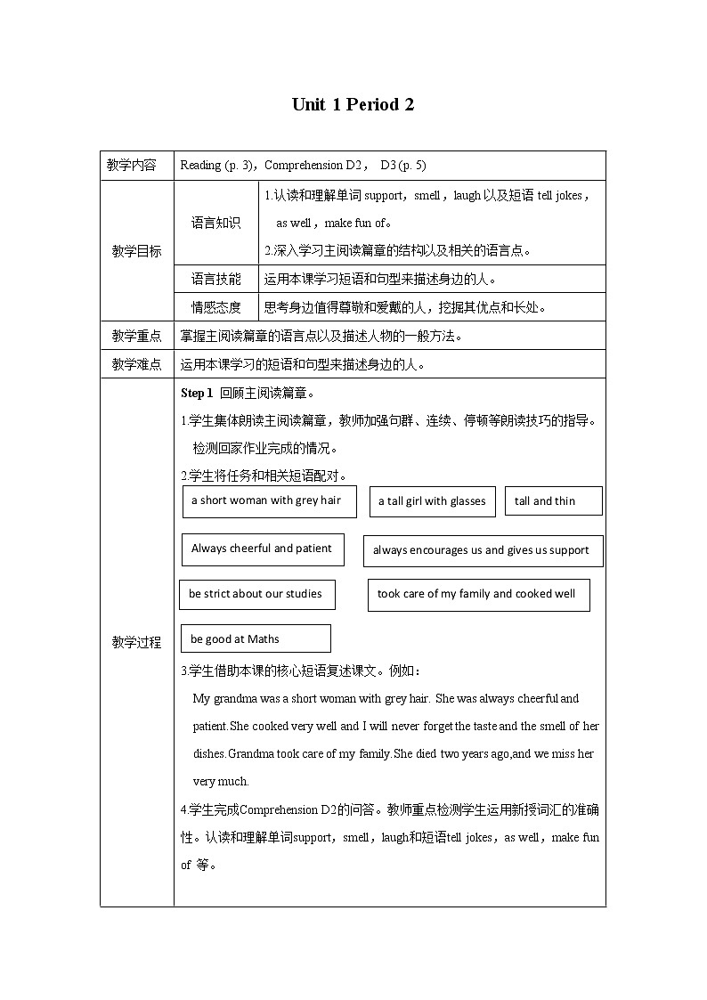 牛津版（深圳&广州） Unit1 Period 2课件+教案01