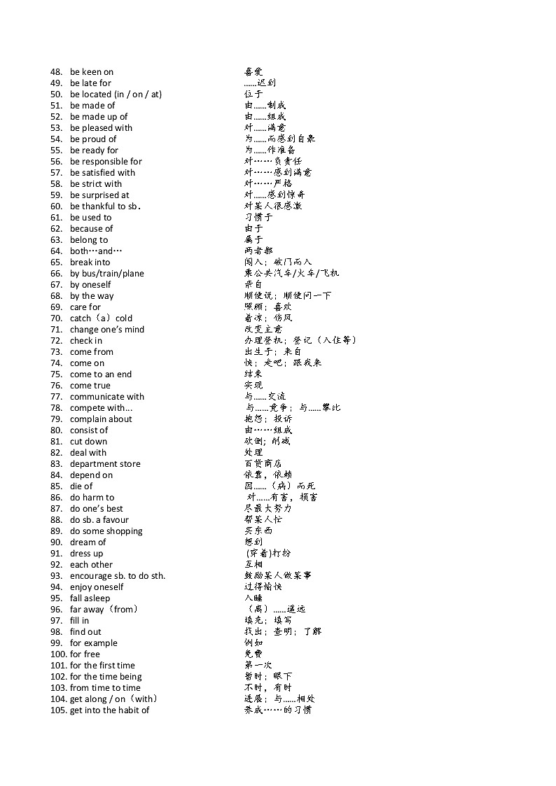专题05 词汇无忧 词组在手（原卷版）——2023年中考英语思维导图+必备知识点梳理+精练学案（牛津上海版）第2页
