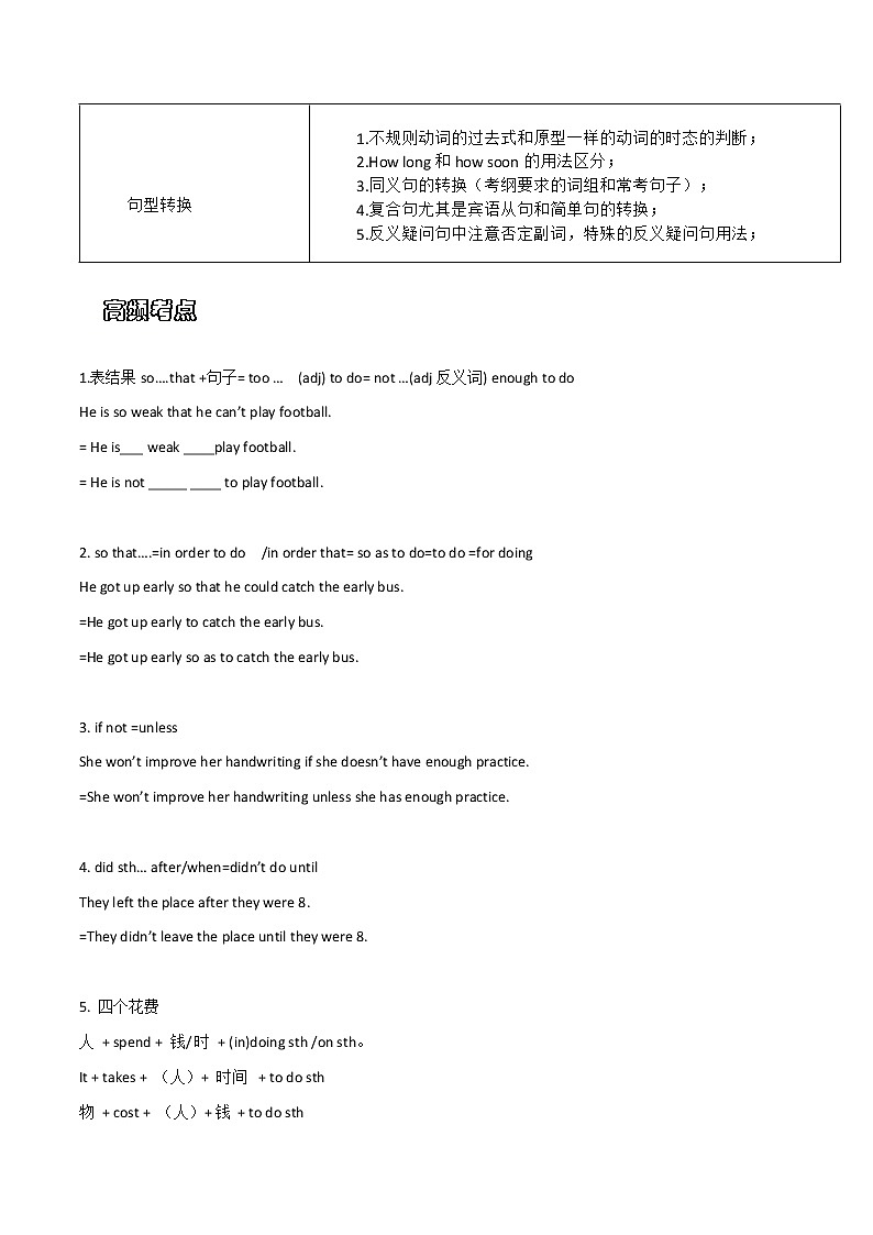 专题15 中考无忧 句型转换在手（解析版）——2023年中考英语思维导图+必备知识点梳理+精练学案（牛津上海版）第2页