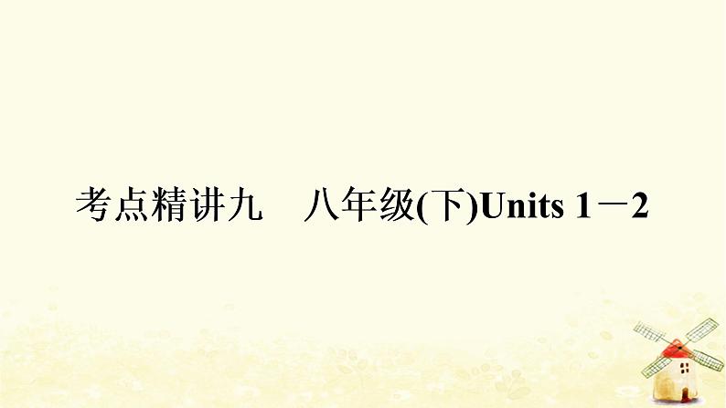 译林版中考英语复习考点精讲九八年级(下)Units1－2基础检测课件第1页