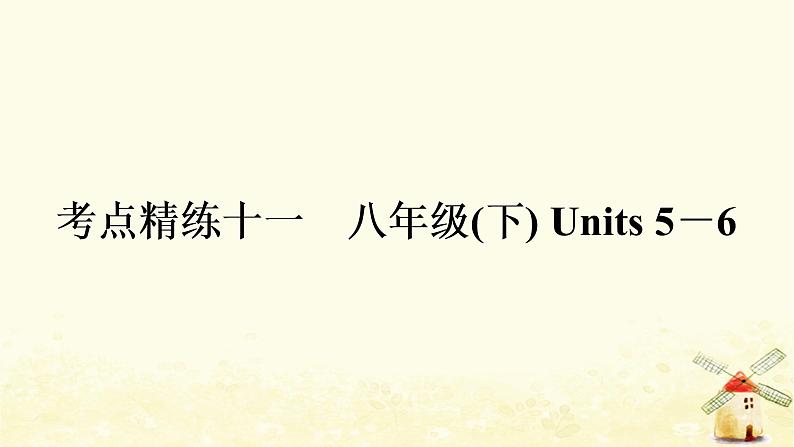 译林版中考英语复习考点精练十一八年级(下)Units5－6作业课件01