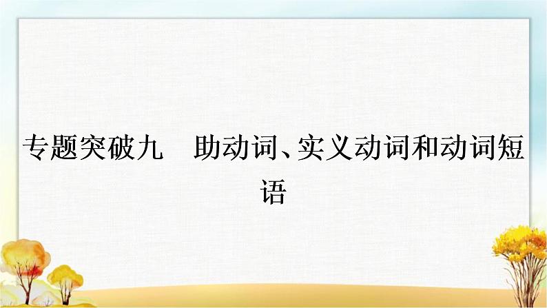 人教版中考英语复习专题突破九助动词、实义动词和动词短语教学课件01