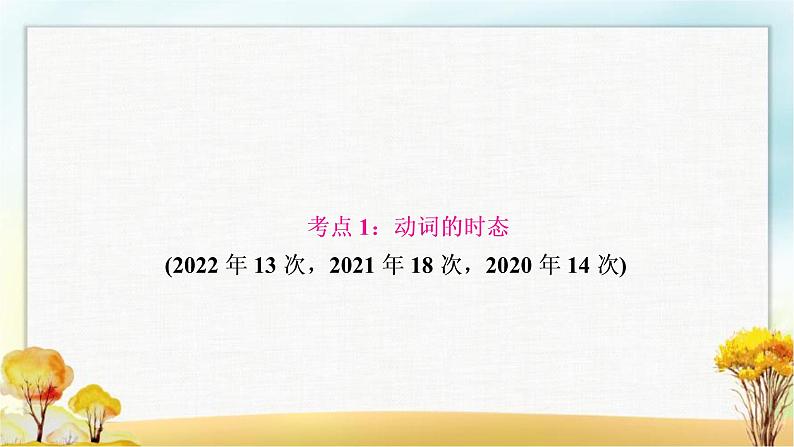 人教版中考英语复习专题突破十动词的时态和语态教学课件03