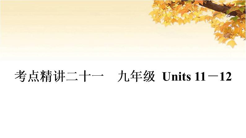 人教版中考英语复习考点精讲二十一九年级Units11-12基础检测课件01