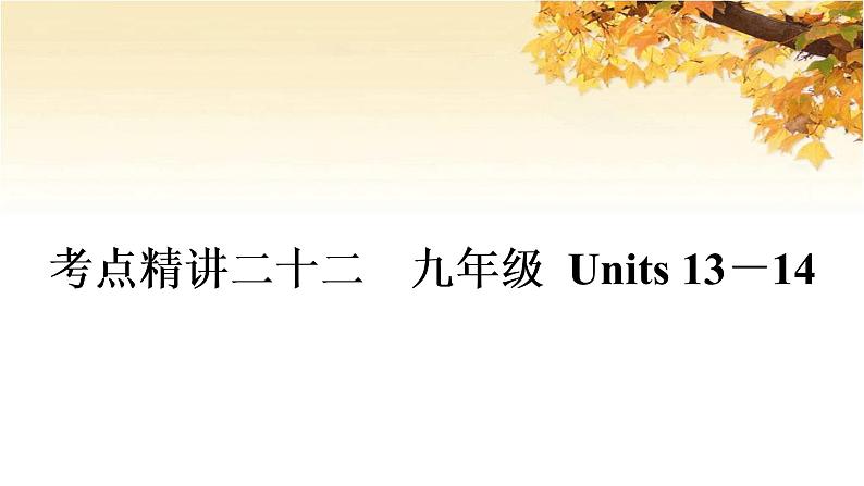 人教版中考英语复习考点精讲二十二九年级Units13-14基础检测课件01