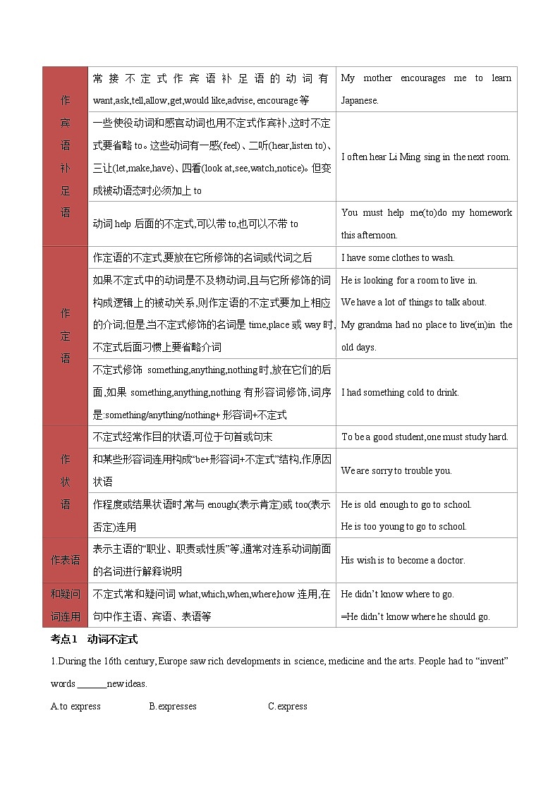 课时06.非谓语动词-中考英语四轮总复习（仁爱版）（教师版）第3页