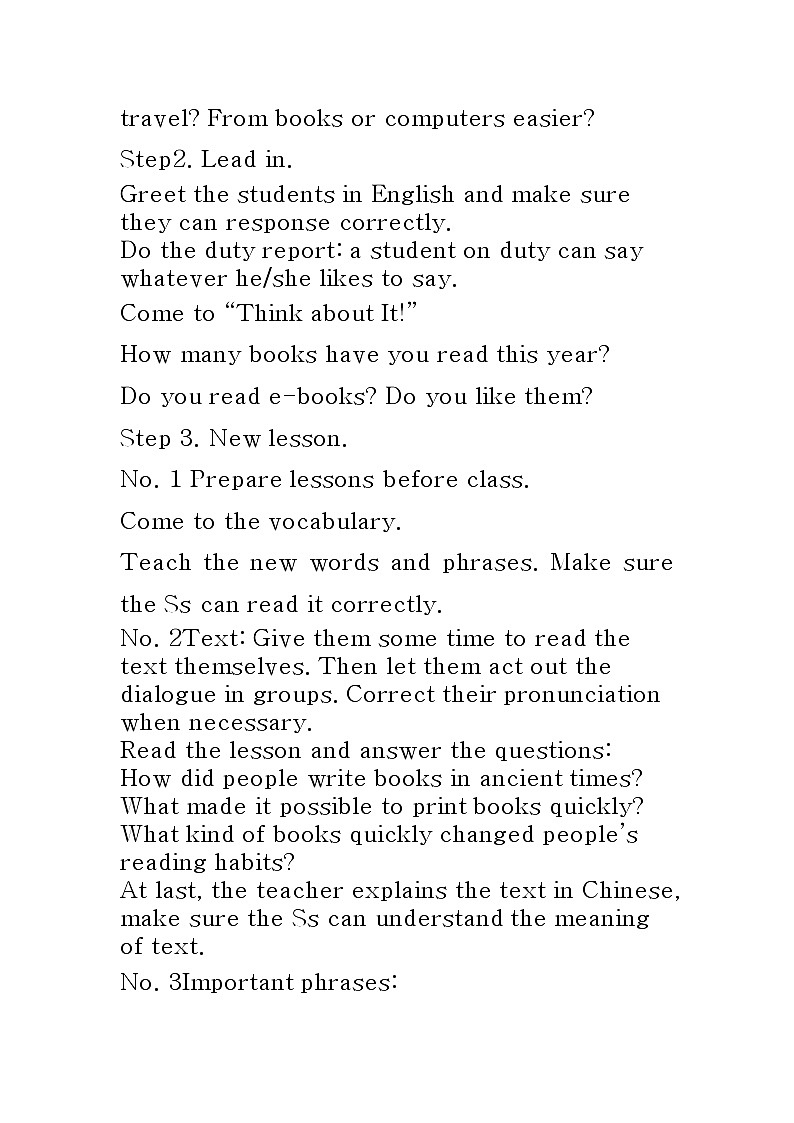 冀教版八年级下册英语 21 Books or Computers 教案02