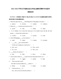 2022-2023学年辽宁省鞍山市九年级上册英语期中专项提升模拟试卷（含解析）