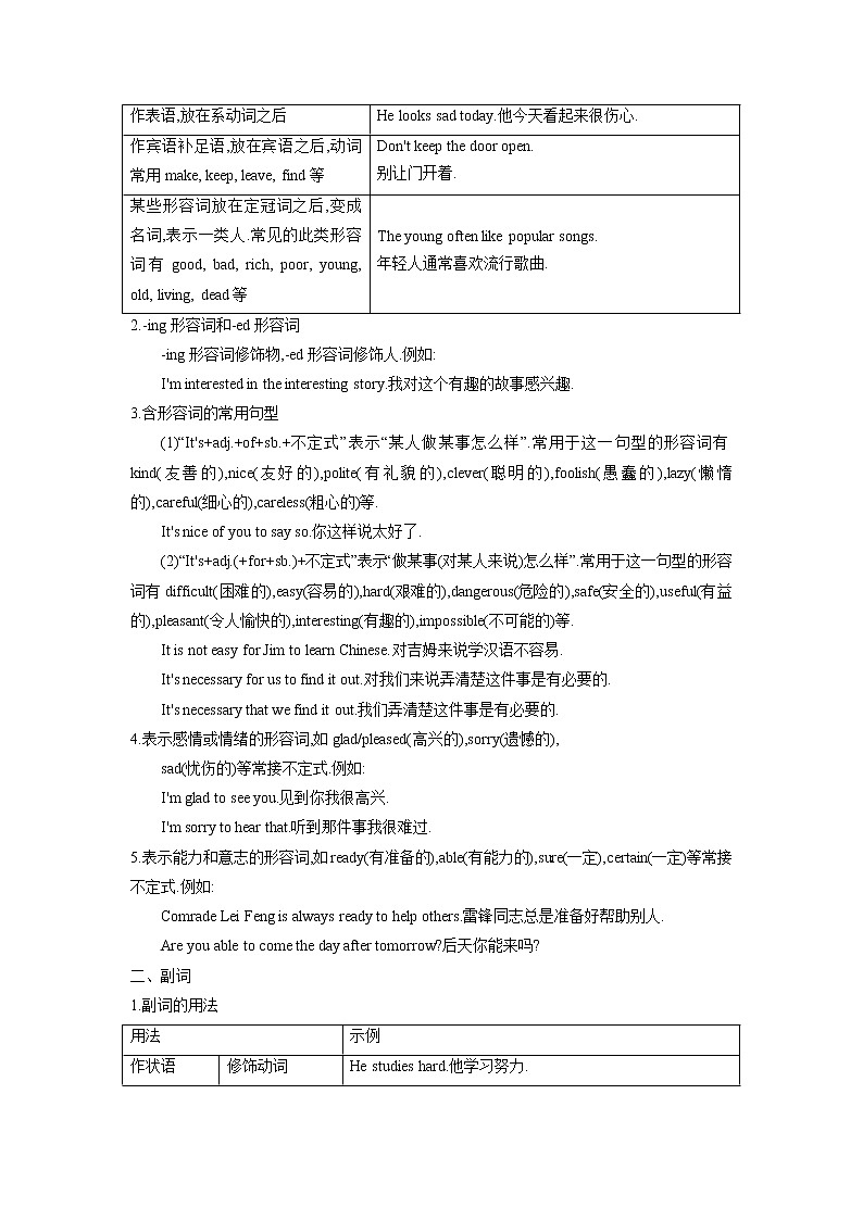 专题六形容词和副词-2023年初中英语中考复习专项突破第2页
