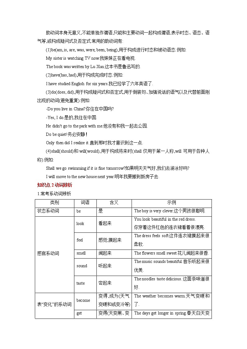 专题七动词和动词短语-2023年初中英语中考复习专项突破第2页