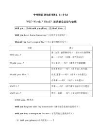 中考英语复习资料大全——Will？Would？Shall？用法总结与整理（27）