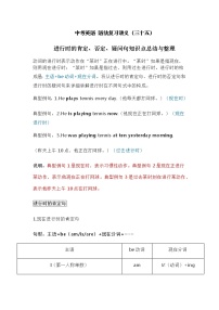 中考英语复习资料大全——进行时的肯定、否定、疑问句知识点总结与整理（35）