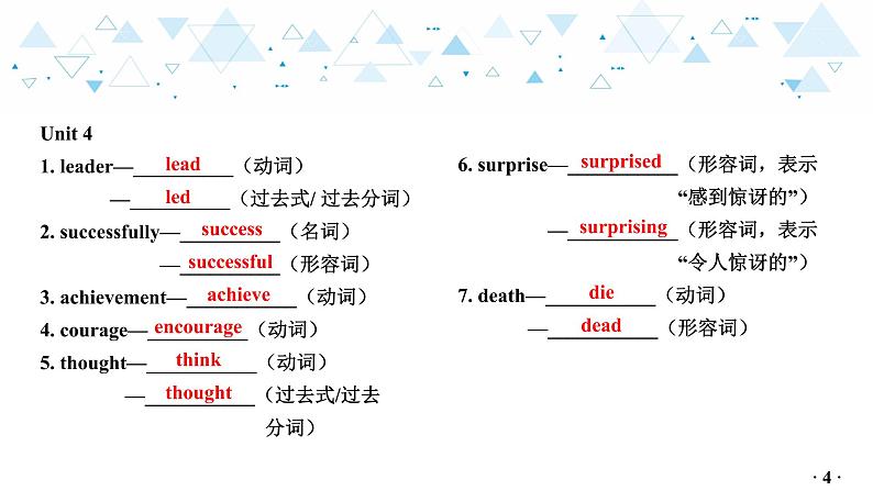 中考总复习英语 教材知识梳理—九年级上册 Units 3~4课件第5页