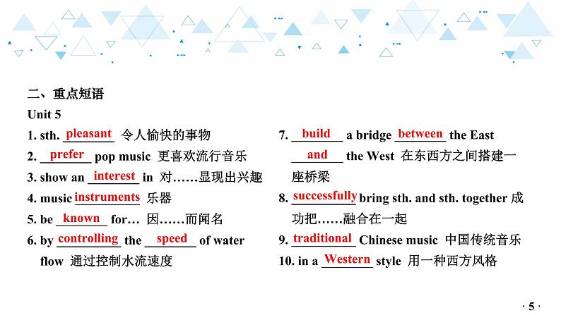 中考总复习英语 教材知识梳理—九年级上册 Units 5~6课件06