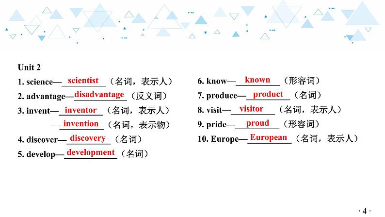 中考总复习英语 教材知识梳理—九年级下册 Units 1~2课件第5页