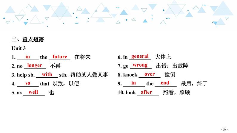 中考总复习英语 教材知识梳理—九年级下册 Units 3~4课件第6页